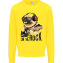 Rock n Roll Pug Funny Guitar Heavy Metal Kids Sweatshirt Jumper Yellow