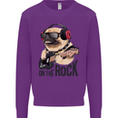 Rock n Roll Pug Funny Guitar Heavy Metal Mens Sweatshirt Jumper Purple