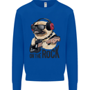 Rock n Roll Pug Funny Guitar Heavy Metal Mens Sweatshirt Jumper Royal Blue