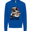 Rock n Roll Pug Funny Guitar Heavy Metal Mens Sweatshirt Jumper Royal Blue