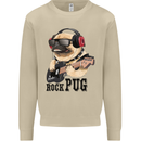 Rock n Roll Pug Funny Guitar Heavy Metal Mens Sweatshirt Jumper Sand