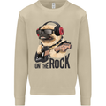 Rock n Roll Pug Funny Guitar Heavy Metal Mens Sweatshirt Jumper Sand