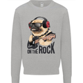 Rock n Roll Pug Funny Guitar Heavy Metal Mens Sweatshirt Jumper Sports Grey