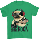 Rock n Roll Pug Funny Guitar Heavy Metal Mens T-Shirt Cotton Gildan Irish Green