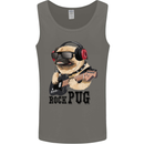 Rock n Roll Pug Funny Guitar Heavy Metal Mens Vest Tank Top Charcoal