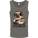 Rock n Roll Pug Funny Guitar Heavy Metal Mens Vest Tank Top Charcoal