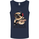 Rock n Roll Pug Funny Guitar Heavy Metal Mens Vest Tank Top Navy Blue