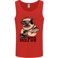 Rock n Roll Pug Funny Guitar Heavy Metal Mens Vest Tank Top Red