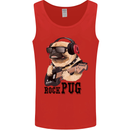 Rock n Roll Pug Funny Guitar Heavy Metal Mens Vest Tank Top Red