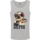 Rock n Roll Pug Funny Guitar Heavy Metal Mens Vest Tank Top Sports Grey