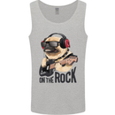 Rock n Roll Pug Funny Guitar Heavy Metal Mens Vest Tank Top Sports Grey