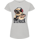 Rock n Roll Pug Funny Guitar Heavy Metal Womens Petite Cut T-Shirt Sports Grey
