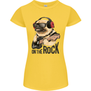 Rock n Roll Pug Funny Guitar Heavy Metal Womens Petite Cut T-Shirt Yellow