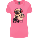 Rock n Roll Pug Funny Guitar Heavy Metal Womens Wider Cut T-Shirt Azalea