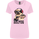 Rock n Roll Pug Funny Guitar Heavy Metal Womens Wider Cut T-Shirt Light Pink