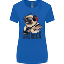 Rock n Roll Pug Funny Guitar Heavy Metal Womens Wider Cut T-Shirt Royal Blue
