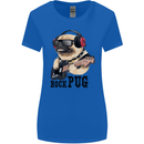 Rock n Roll Pug Funny Guitar Heavy Metal Womens Wider Cut T-Shirt Royal Blue