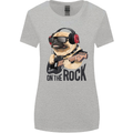 Rock n Roll Pug Funny Guitar Heavy Metal Womens Wider Cut T-Shirt Sports Grey