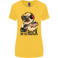 Rock n Roll Pug Funny Guitar Heavy Metal Womens Wider Cut T-Shirt Yellow