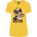 Rock n Roll Pug Funny Guitar Heavy Metal Womens Wider Cut T-Shirt Yellow