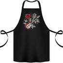 Rockabilly Guitar & Microphone Rock & Roll Cotton Apron 100% Organic Black