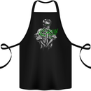 Rockabilly Skeleton Music Skull Hot Rod Cotton Apron 100% Organic Black