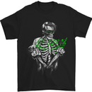 Rockabilly Skeleton Music Skull Hot Rod Mens T-Shirt Cotton Gildan Black