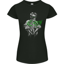 Rockabilly Skeleton Music Skull Hot Rod Womens Petite Cut T-Shirt Black