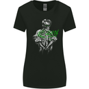Rockabilly Skeleton Music Skull Hot Rod Womens Wider Cut T-Shirt Black