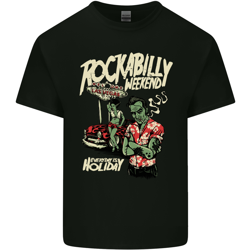 Rockabilly Weekend Music Hot Rod Mens Cotton T-Shirt Tee Top Black
