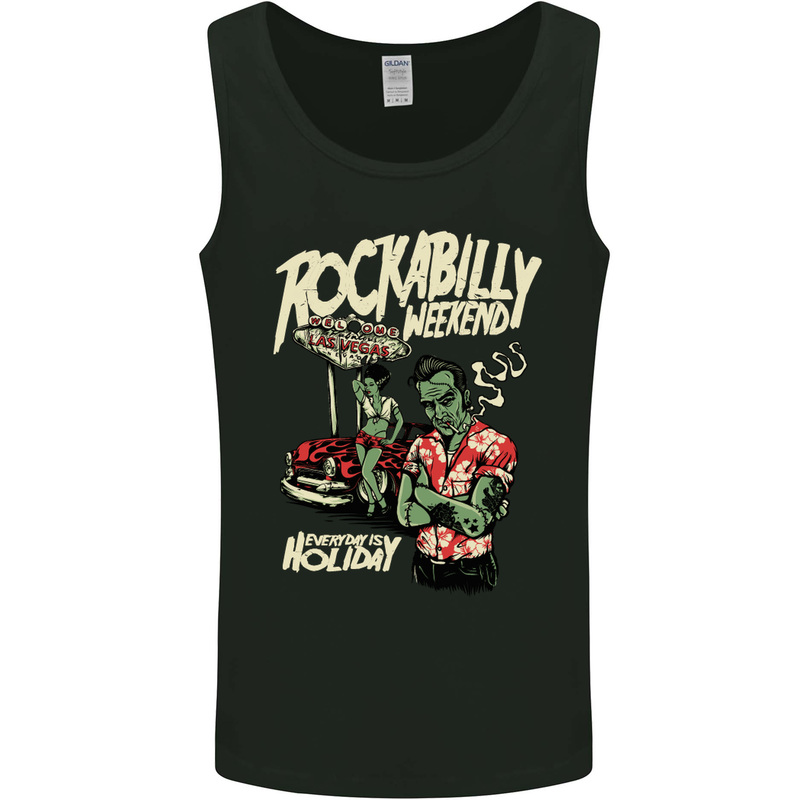 Rockabilly Weekend Music Hot Rod Mens Vest Tank Top Black