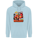 Rockabily Hot Rod Hotrod Dragster Childrens Kids Hoodie Light Blue