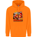 Rockabily Hot Rod Hotrod Dragster Childrens Kids Hoodie Orange