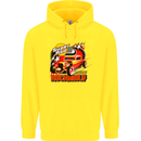 Rockabily Hot Rod Hotrod Dragster Childrens Kids Hoodie Yellow