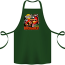 Rockabily Hot Rod Hotrod Dragster Cotton Apron 100% Organic Forest Green