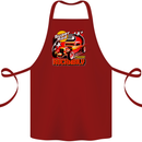 Rockabily Hot Rod Hotrod Dragster Cotton Apron 100% Organic Maroon