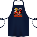 Rockabily Hot Rod Hotrod Dragster Cotton Apron 100% Organic Navy Blue