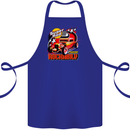 Rockabily Hot Rod Hotrod Dragster Cotton Apron 100% Organic Royal Blue