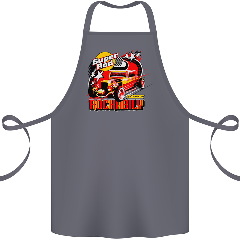 Rockabily Hot Rod Hotrod Dragster Cotton Apron 100% Organic Steel