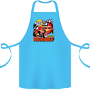 Rockabily Hot Rod Hotrod Dragster Cotton Apron 100% Organic Turquoise