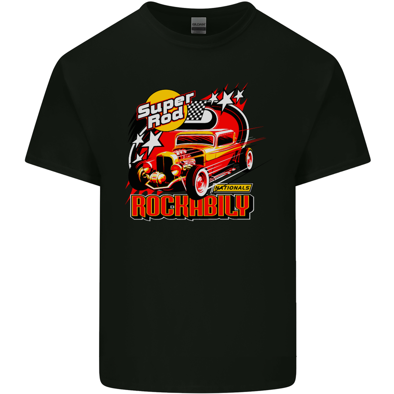 Rockabily Hot Rod Hotrod Dragster Kids T-Shirt Childrens Black