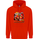 Rockabily Hot Rod Hotrod Dragster Mens 80% Cotton Hoodie Bright Red