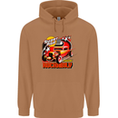 Rockabily Hot Rod Hotrod Dragster Mens 80% Cotton Hoodie Caramel Latte