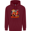 Rockabily Hot Rod Hotrod Dragster Mens 80% Cotton Hoodie Maroon