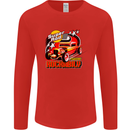 Rockabily Hot Rod Hotrod Dragster Mens Long Sleeve T-Shirt Red