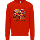 Rockabily Hot Rod Hotrod Dragster Mens Sweatshirt Jumper Bright Red