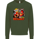 Rockabily Hot Rod Hotrod Dragster Mens Sweatshirt Jumper Forest Green