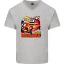 Rockabily Hot Rod Hotrod Dragster Mens V-Neck Cotton T-Shirt Sports Grey