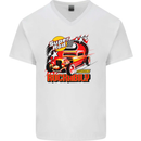 Rockabily Hot Rod Hotrod Dragster Mens V-Neck Cotton T-Shirt White