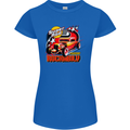 Rockabily Hot Rod Hotrod Dragster Womens Petite Cut T-Shirt Royal Blue